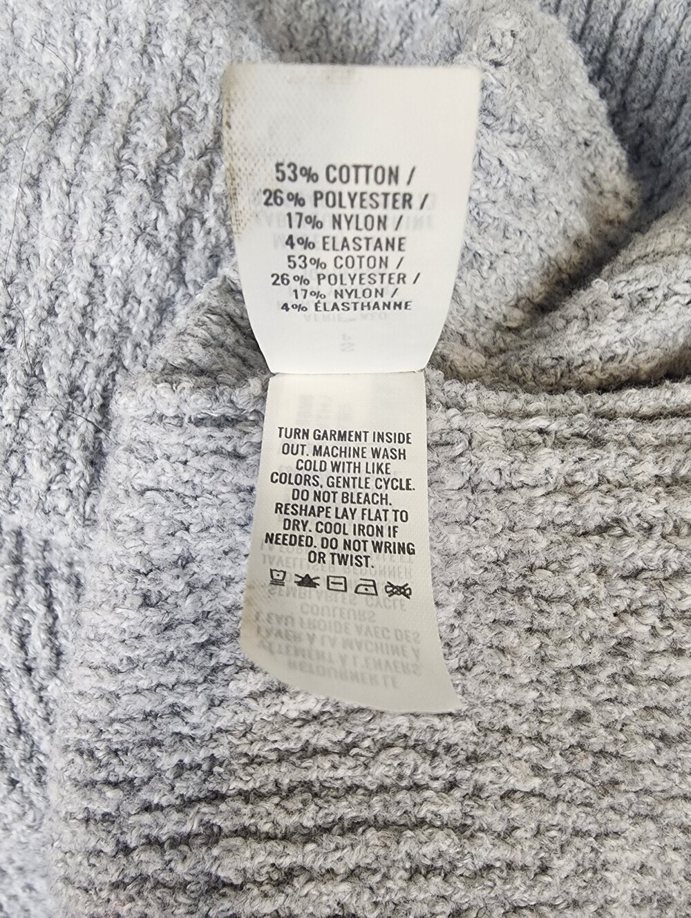 Aerie Light Gray Hooded Knit Sweater V Neck Oversized Womens Small - Picture 4 of 9